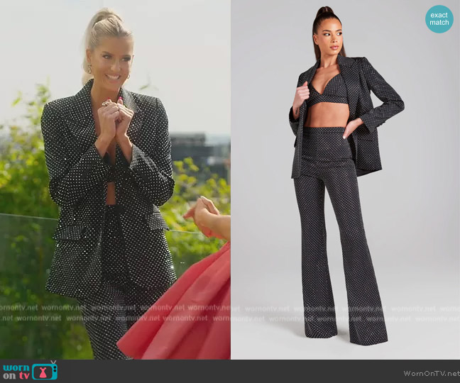 Nadine Merabi Kira Black Bra Top worn by Emma Hernan on Selling Sunset