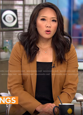 Nancy Chen’s brown blazer on CBS Mornings