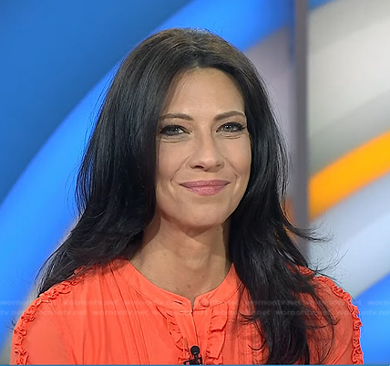 Natalie’s orange ruffle shirtdress on Today