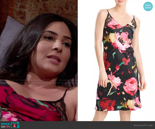 Natori Haiku Printed Satin Slip worn by Gabi Hernandez (Camila Banus) on Days of our Lives