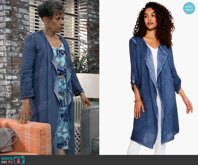 Nic + Zoe Double Gauze Boatcruise Cardigan worn by Stella Henry (Vernee Watson) on General Hospital