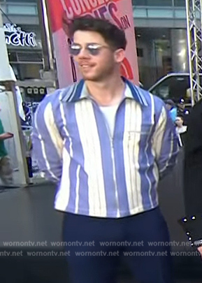 Nick Jonas’s blue striped shirt on The Today Show