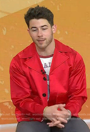 Nick Jonas’s red satin jacket on Today