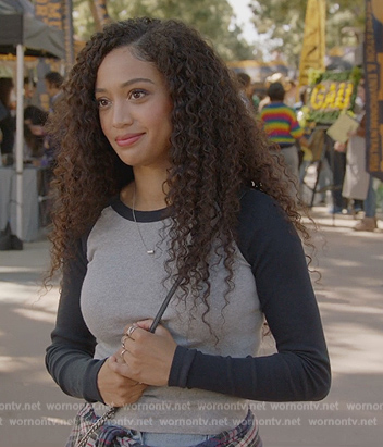 Olivia’s ribbed baseball top on All American