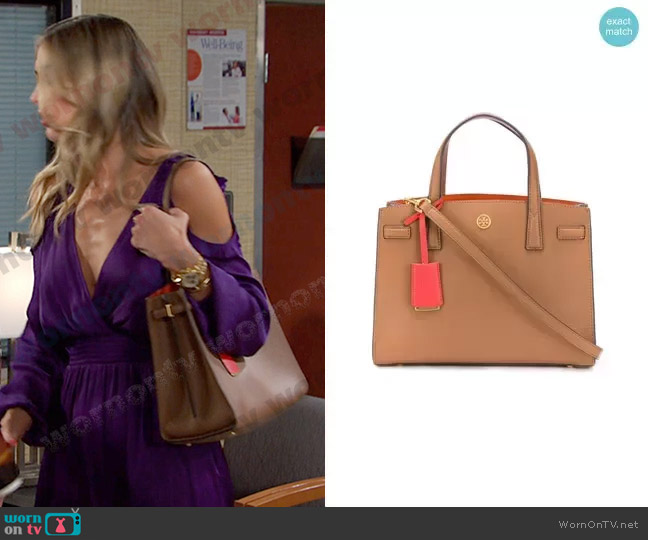 Tory Burch Walker Satchel Tote worn by Sloan Peterson (Jessica Serfaty) on Days of our Lives