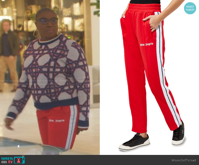 Palm Angels Red Track Pants worn by Henrietta Wilson (Aisha Hinds) on 9-1-1