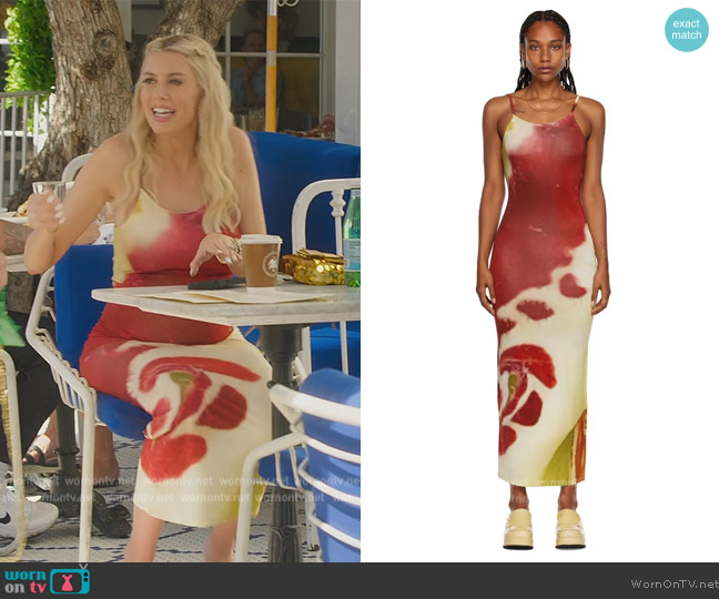 Paloma Wool Red Blossom Maxi Dress worn by Heather Rae Young on Selling Sunset