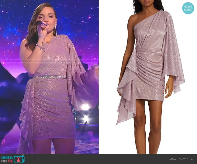 PatBO One-Shoulder Metallic Minidress worn by Megan Danielle on American Idol