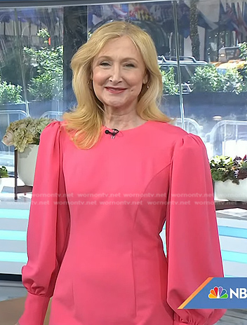 Patricia Clarkson’s pink long sleeve dress on Today