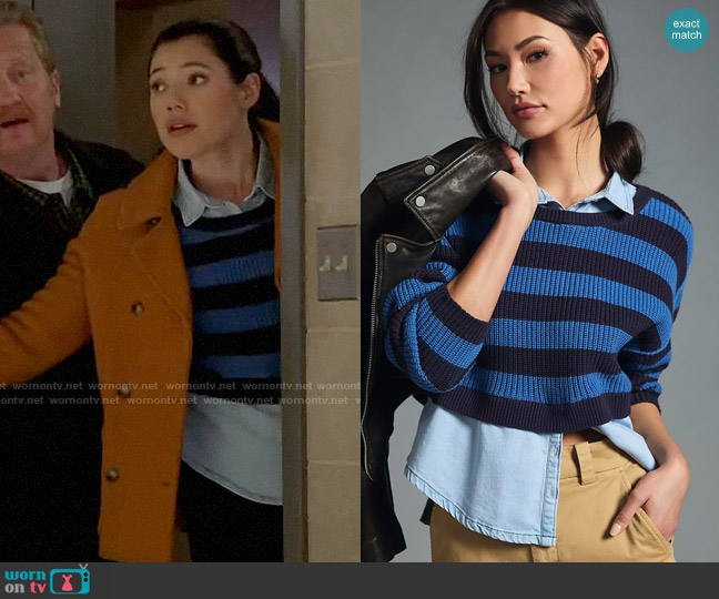 Pilcro Layered Sweater worn by Violet Mikami (Hanako Greensmith) on Chicago Fire