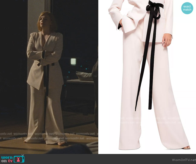 Pinko Dattero Pants worn by Shiv Roy (Sarah Snook) on Succession