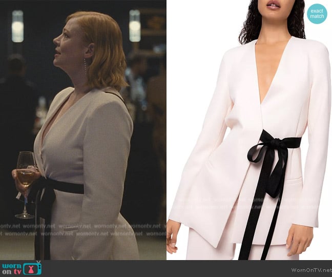 Pinko Mora Giacca Cady Side Tie Jacket worn by Shiv Roy (Sarah Snook) on Succession