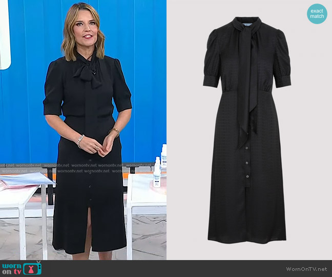 Prada Jacquard Silk Midi Dress With Scarf Detail worn by Savannah Guthrie on Today