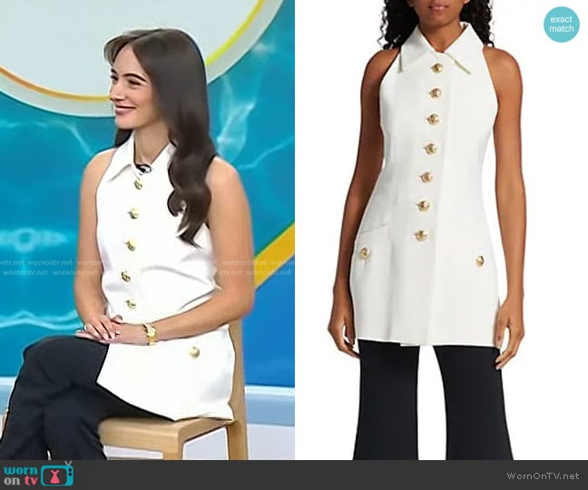 Proenza Schouler Suiting Longline Vest worn by Olivia Perez on Today