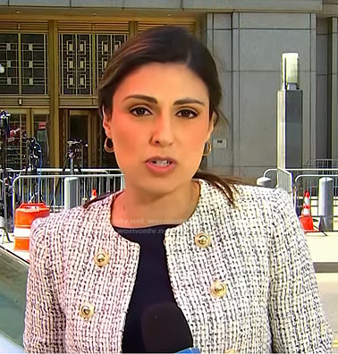 Rana Novini’s tweed jacket on NBC News Daily