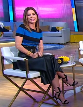 Rebecca’s black and blue striped top on Good Morning America