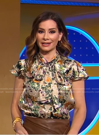 Rebecca’s floral ruffle top on Good Morning America