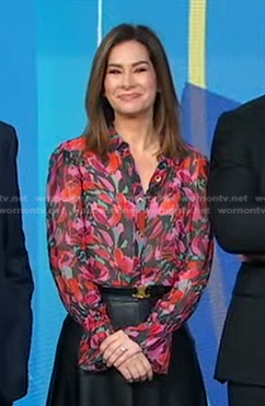 Rebecca’s floral silk blouse on Good Morning America