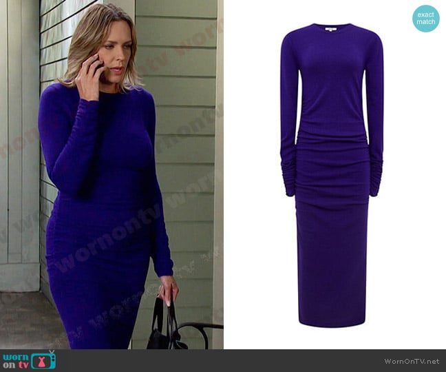 Reiss Charley Ruched Long Sleeve Midi Sweater Dress worn by Nicole Walker (Arianne Zucker) on Days of our Lives
