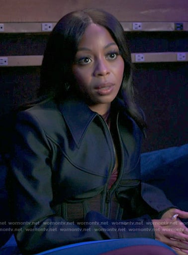 Renee’s black corset jacket on Run the World