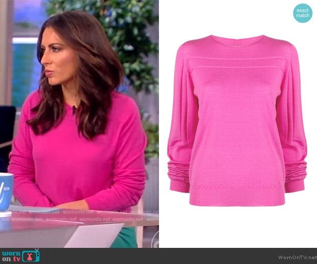 Rick Owens Ribbed Detailing Knitted Jumper worn by Alyssa Farah Griffin on The View