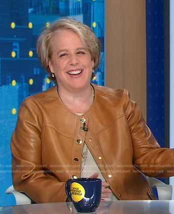 Roberta Kaplan’s camel leather jacket on Good Morning America