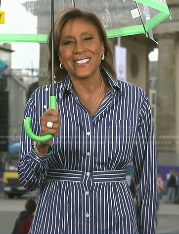 Robin’s blue striped shirt on Good Morning America