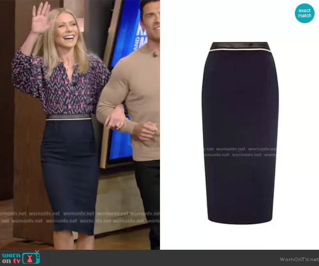 Roland Mouret Arreton Skirt worn by Kelly Ripa on Live with Kelly and Mark