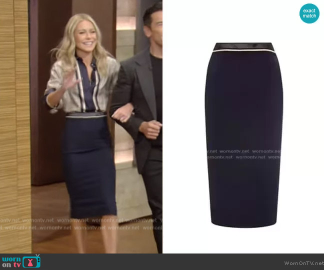 Roland Mouret Arreton Skirt worn by Kelly Ripa on Live with Kelly and Mark