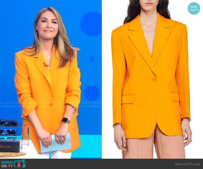 Sandro Harper One-Button Blazer worn by Lori Bergamotto on Good Morning America