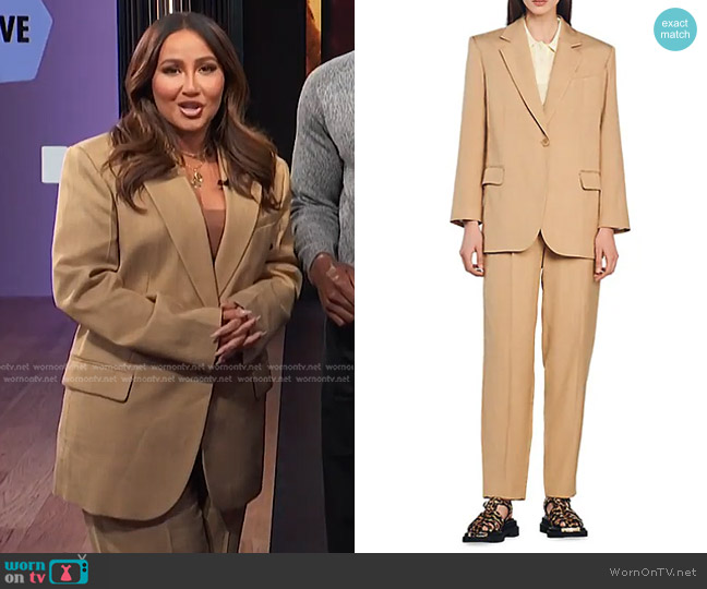 Sandro Single-Button Oversized Blazer worn by Adrienne Houghton on E! News
