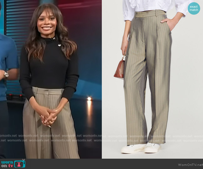 Sandro Tailored pants worn by Zuri Hall on Access Hollywood