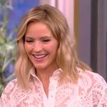 Sara’s white paisley lace blouse on The View
