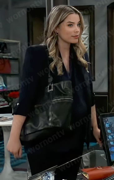 Sasha’s navy blazer on General Hospital