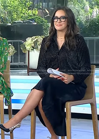 Savannah’s metallic stripe shirt on Today