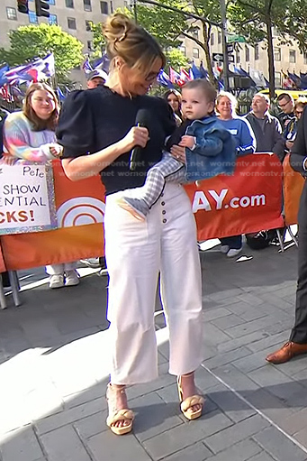 Savannah’s navy smocked top and white cropped pants on Today