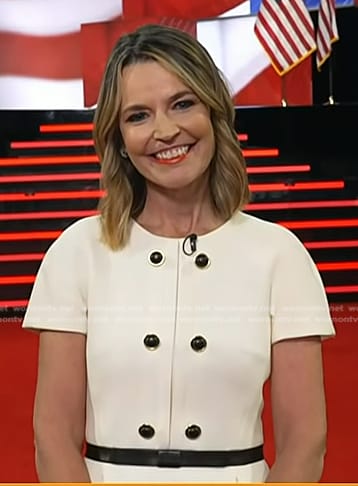 Savannah’s white button detail dress on Today