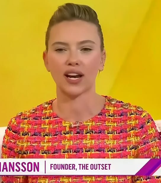 Scarlett Johansson’s tweed dress on Access Hollywood