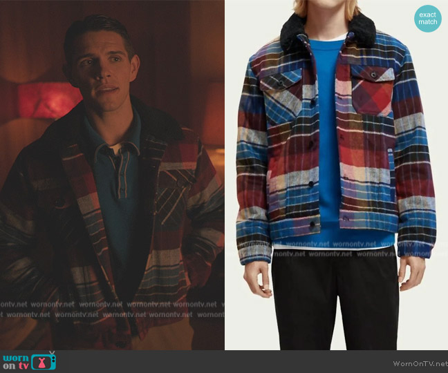 Scotch and Soda Sherpa-Lined Trucker Jacket worn by (Casey Cott) on Riverdale