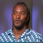 Scott’s blue printed shirt on Access Hollywood
