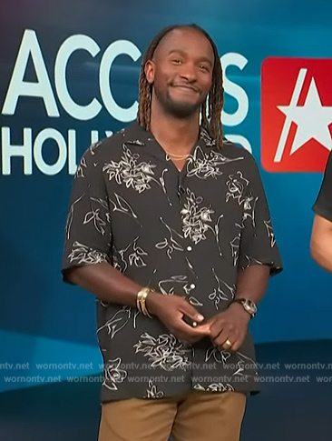 Scott’s black floral shirt on Access Hollywood