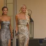 Emma’s zebra stripe satin dress on Selling Sunset