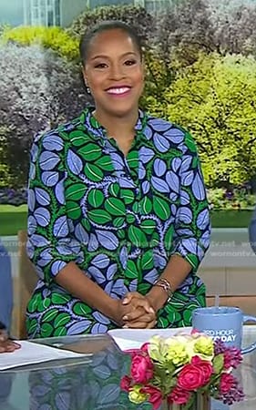 Sheinelle’s leaf print dress on Today