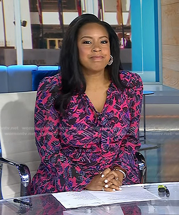 Sheinelle’s pink printed dress on Today