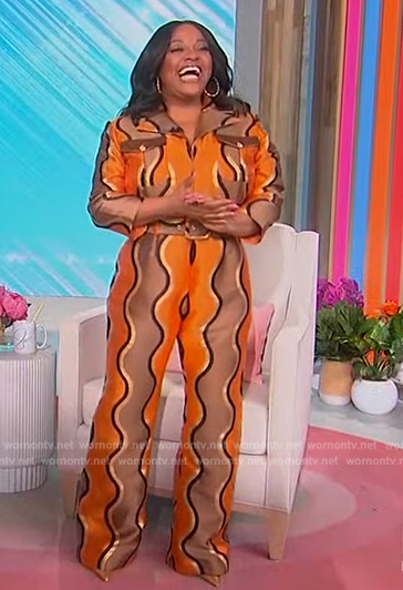 Sherri’s orange belted shirtdress on Sherri