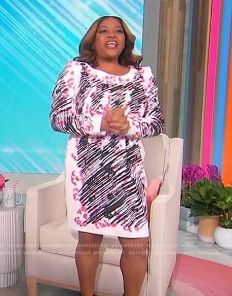 Sherri’s abstract print mini dress on Sherri