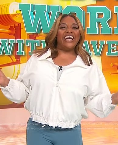 Sherris’ white cropped drawstring jacket on Sherri