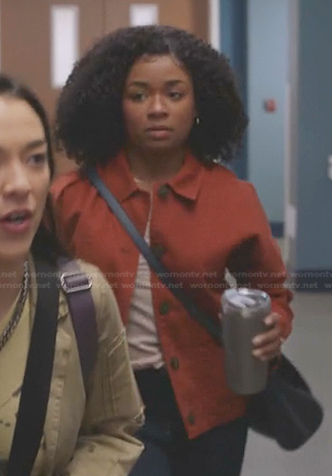 Simone’s orange jacket on Greys Anatomy