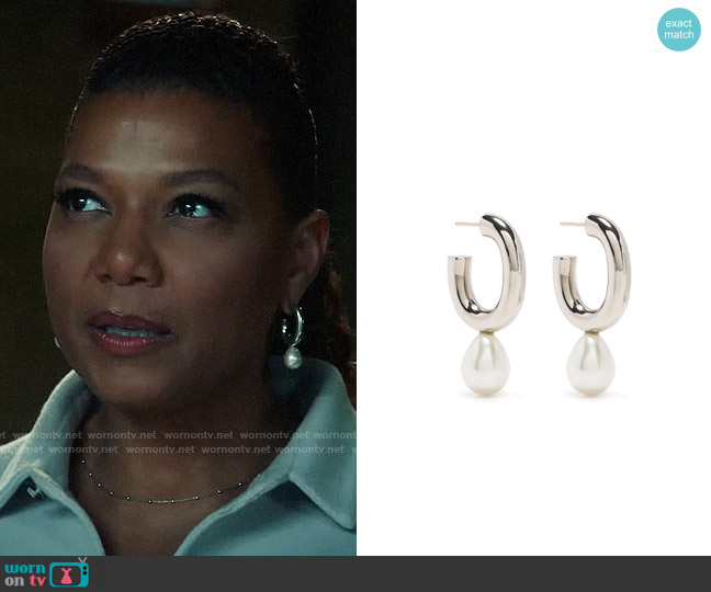 Simone Rocha Pearl Hoops worn by Robyn McCall (Queen Latifah) on The Equalizer