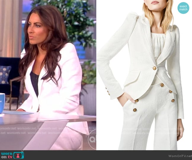 Smythe Jacquard Cutaway Cotton Blazer worn by Alyssa Farah Griffin on The View